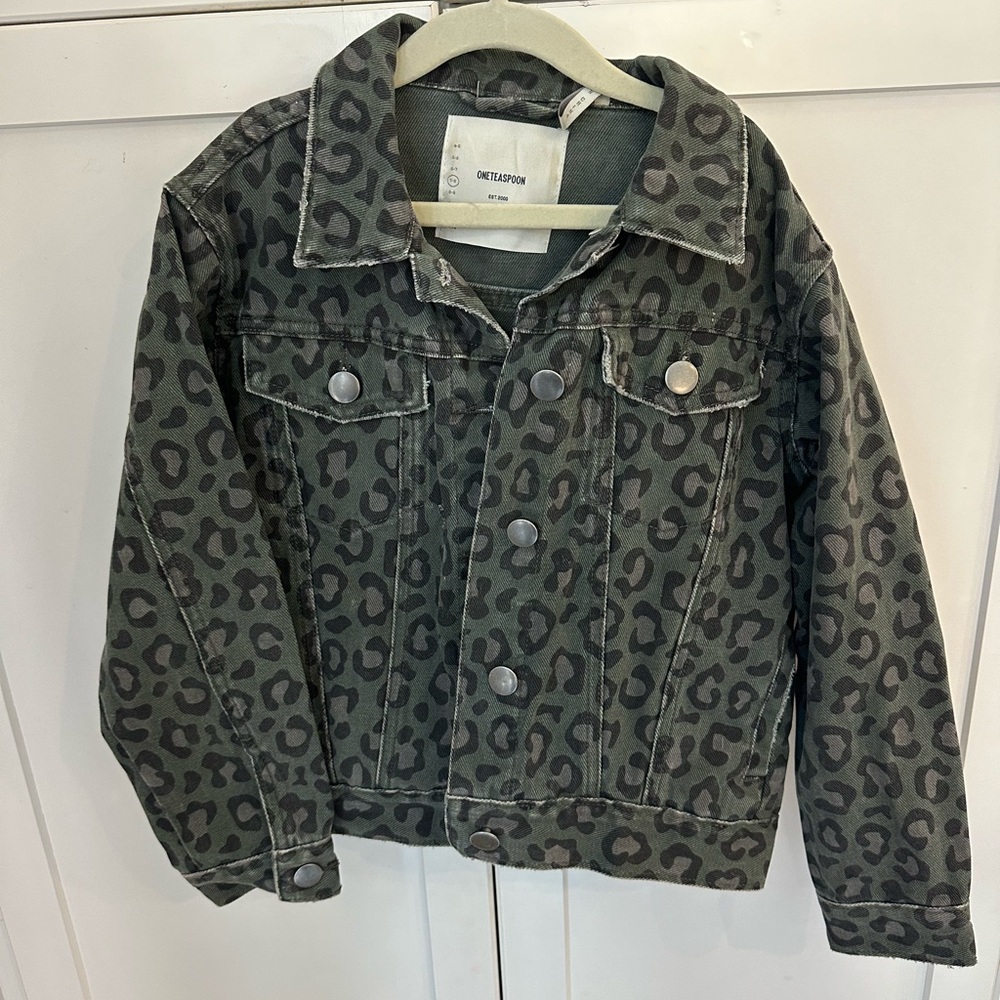 Girls One Teaspoon Denim jacket Leopard